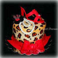 Leopard  Cake (with red shoe)