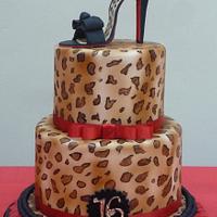 Animal Print cake with high heel