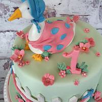 Jemima Puddle Duck 1st Birthday Cake
