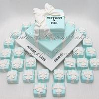 "Tiffany" inspired engagement cake