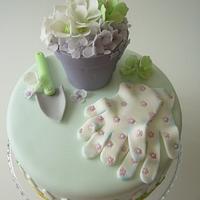 Pastel garden cake