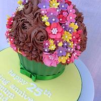 Floral giant cupcake 