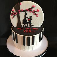 2 sided surprise proposal cake (video)