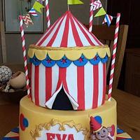 Circus 1st birthday cake