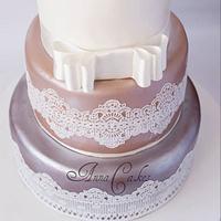 Wedding cake with lace