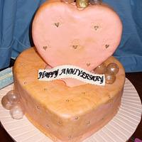 hearts and champagne cake