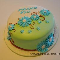 Blue Daisies Cake