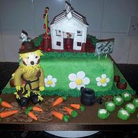 Greenhouse retirement cake