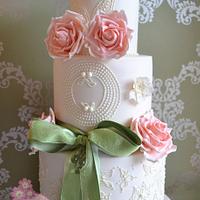 Claire Pettibone-inspired wedding cake