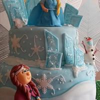 Frozen Elsa Ice Castle Anna birthday cake