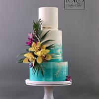 Tropical wedding Cake  