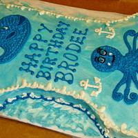 Preppy whale buttercream cake design