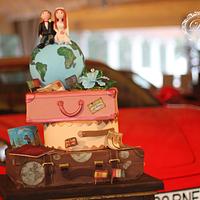 Travel wedding cake