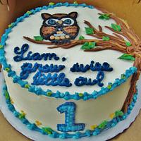 Little Owl buttercream layer cake