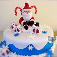 Santa and gifts cake