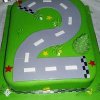 A race car cake