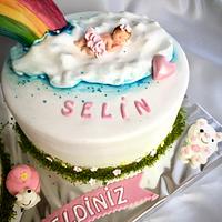 Rainbow Welcome baby cake