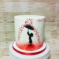 Valentine's themed cake