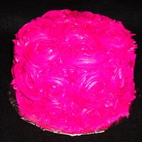 Hot pink rosette cake