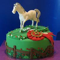 Handsculpted fondant horse cake