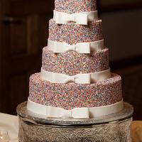Nonpareil Cake with sugar bows
