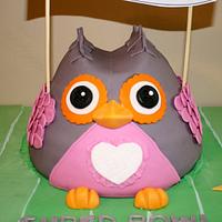Whooooo will win ?! (Owl Superbowl Cake)