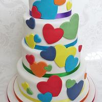 Rainbow Heart Cake and Lego Topper