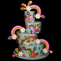 Painted Rainbow Cake