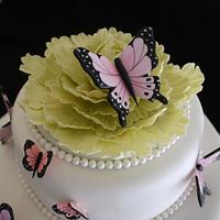 Butterfly christening cake
