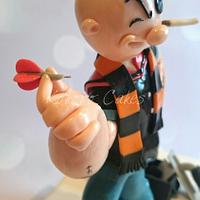 Popeye playing Darts