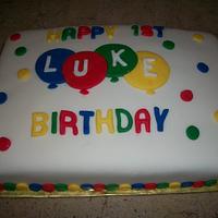 Simple Balloon Birthday Sheet Cake