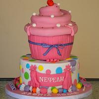 Giant cupcake cake