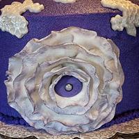 Purple and White Lace Cake