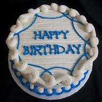 Simple Blue and White Birthday Cake