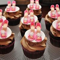 Pink themed cupcakes