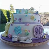 Seewing cake 90th birthday