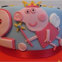 Mickey and Peppa Pig joint birthday cake