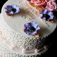 Floral shower cake