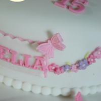 Flowers and butterflies Christening cake