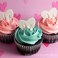 Tiffany Style Heart Tag Cupcakes