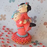 Traditional Chinese Wedding Fondant Topper
