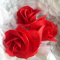 Red sugar roses