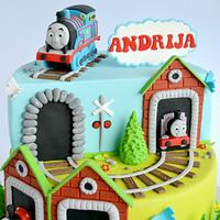 Tomas the train cake