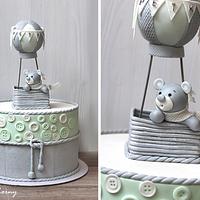 Hot air balloon - christening cake..