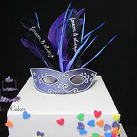 Confetti Heart Engagement cake