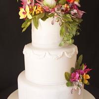Wedding Cake and exotic sugar flowers