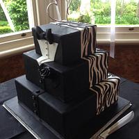 Zebra/Tuxedo Wedding Cake