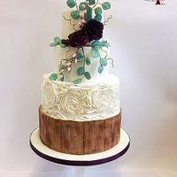 Rosette ruffles wedding cake