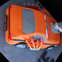 SNOT ROD 3D Carved Birthday Cake Modeled on a character from the animated movie CARS 