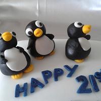 Novelty penguin cake